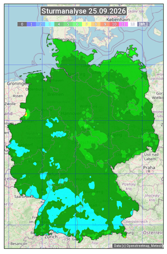 Karte mit Unwetteranalyse