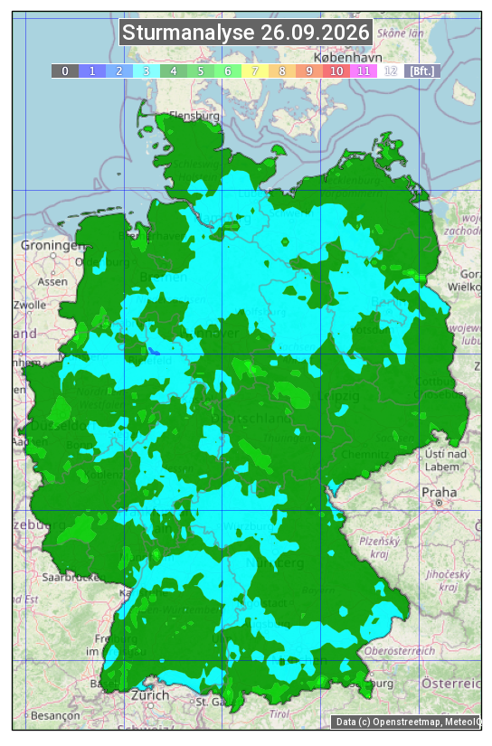 Karte mit Unwetteranalyse