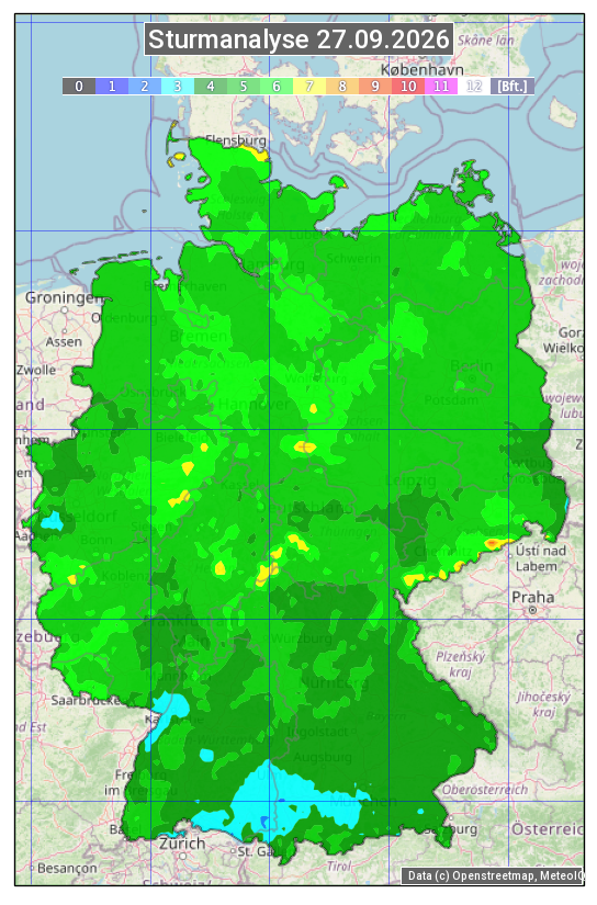 Karte mit Unwetteranalyse