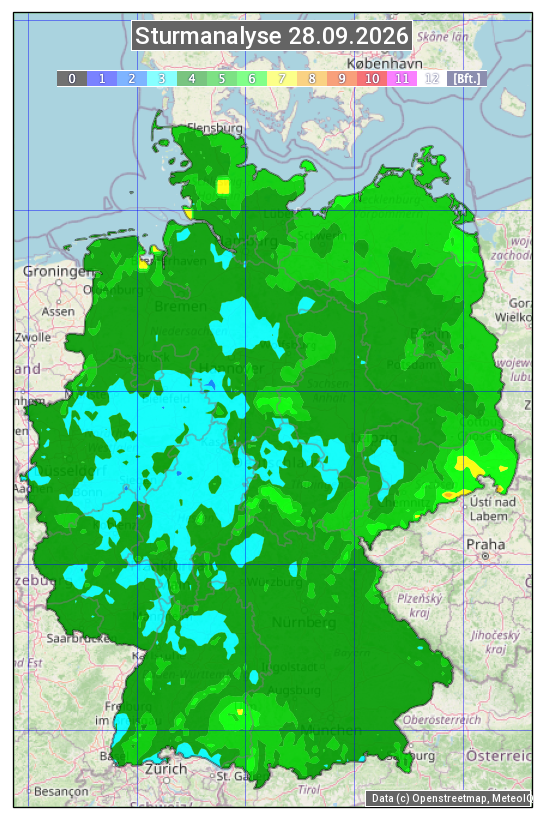 Karte mit Unwetteranalyse