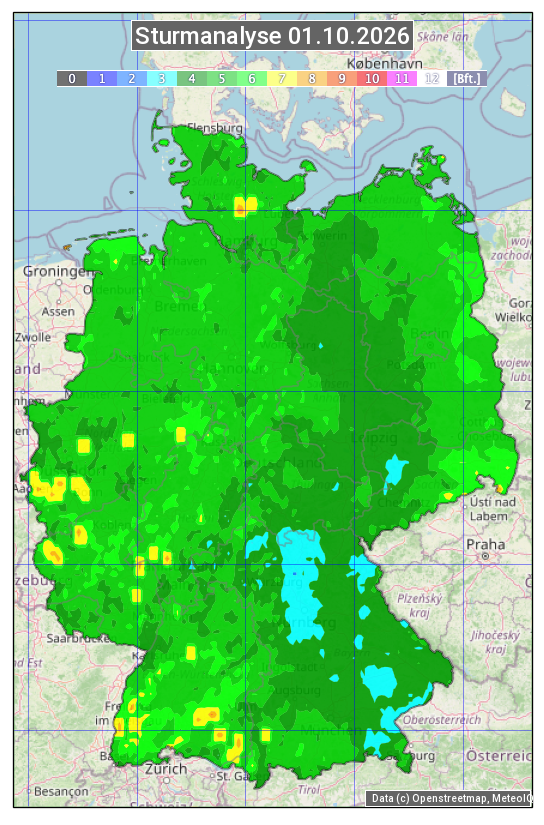 Karte mit Unwetteranalyse