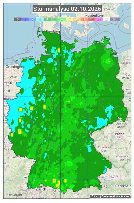 Karte mit Unwetteranalyse