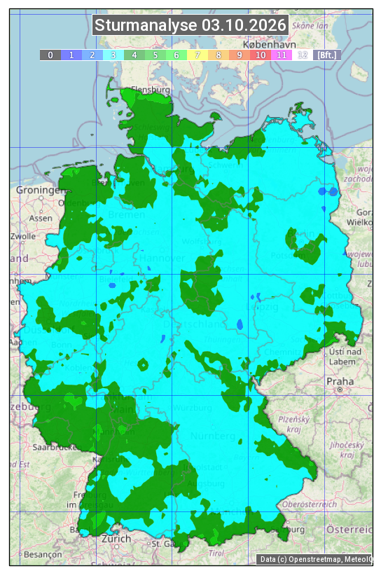Karte mit Unwetteranalyse