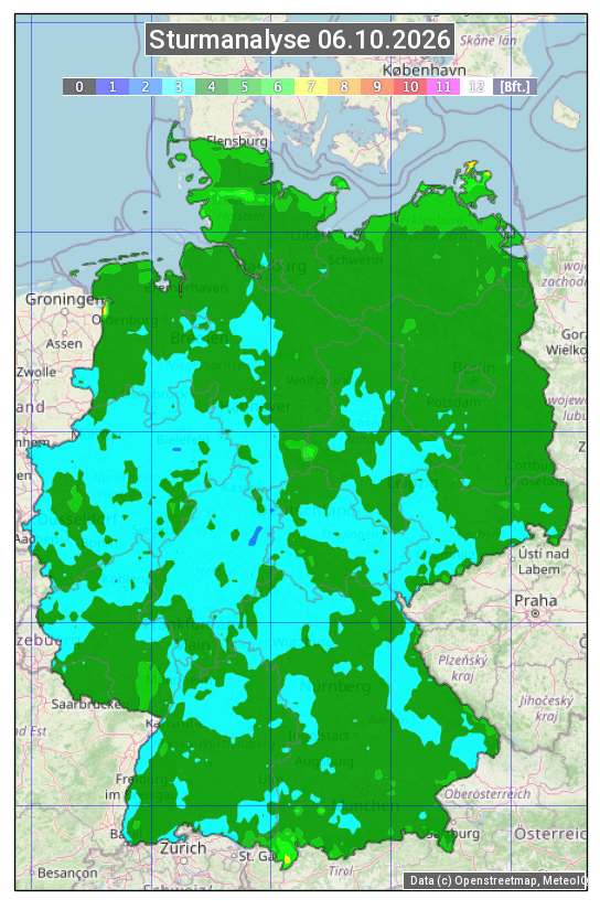 Karte mit Unwetteranalyse