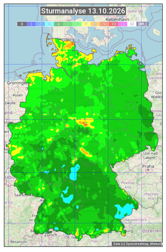 Karte mit Unwetteranalyse