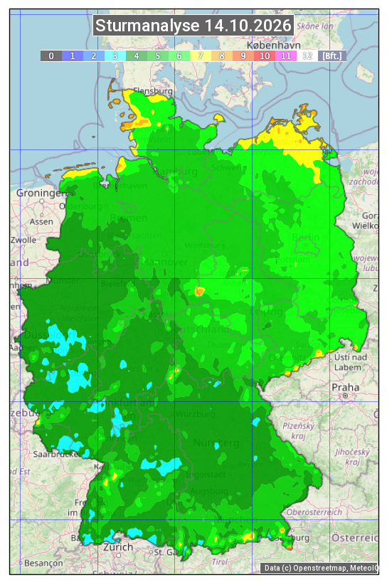 Karte mit Unwetteranalyse