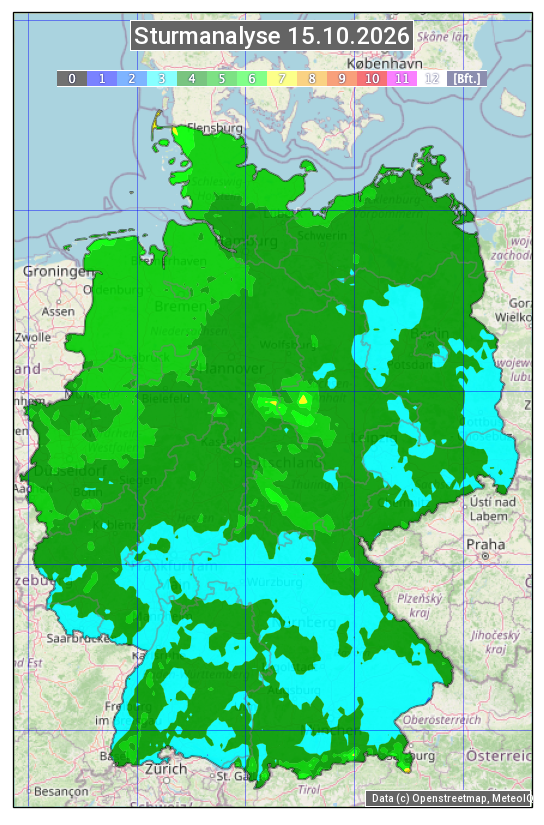 Karte mit Unwetteranalyse