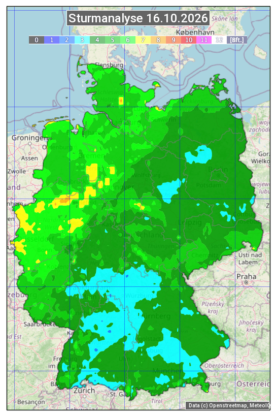 Karte mit Unwetteranalyse