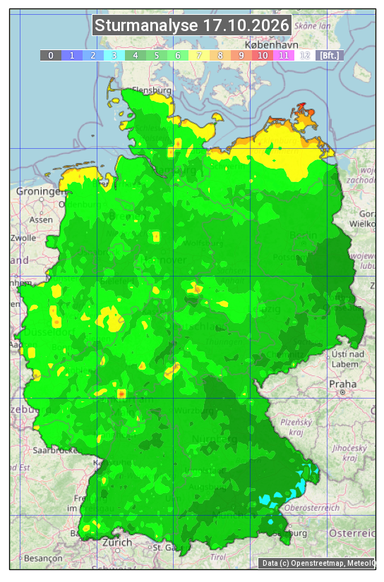 Karte mit Unwetteranalyse