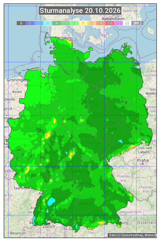 Karte mit Unwetteranalyse