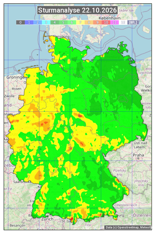 Karte mit Unwetteranalyse