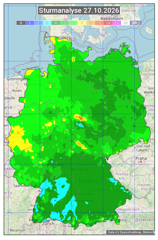 Karte mit Unwetteranalyse