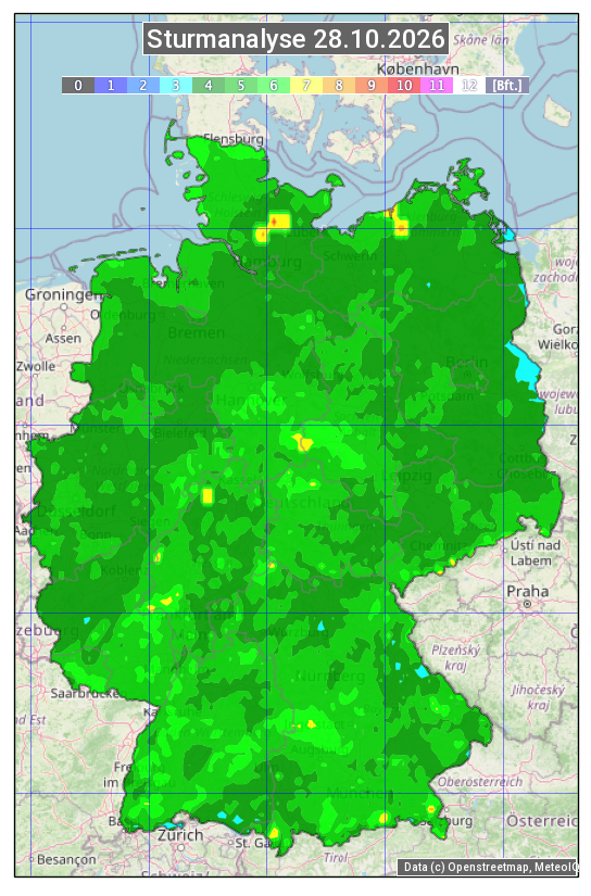 Karte mit Unwetteranalyse